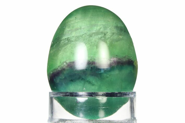 Polished Purple and Green Fluorite Egg - Fluorescent! #322477
